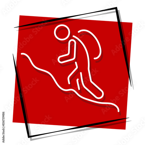 mountaineering red banner. Vector illustration.