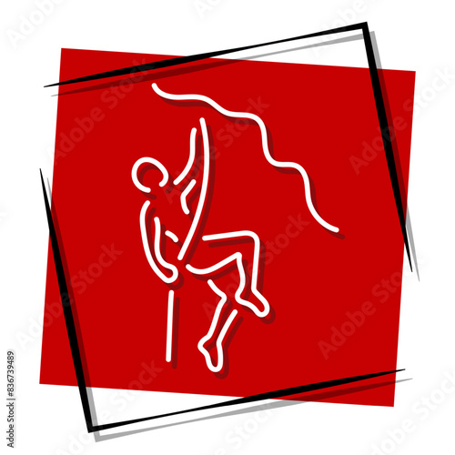mountaineering red banner. Vector illustration.