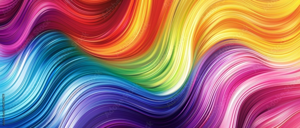 Fototapeta premium Vibrant Abstract Colorful Wave Pattern - Dynamic Multicolored Swirls in a Modern Artistic Design, Perfect for Backgrounds, Textures, and Creative Projects