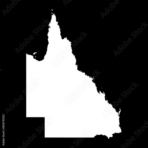 Queensland Map, state of Australia. Vector Illustration.