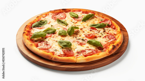 margherita italian pizza isolated on white