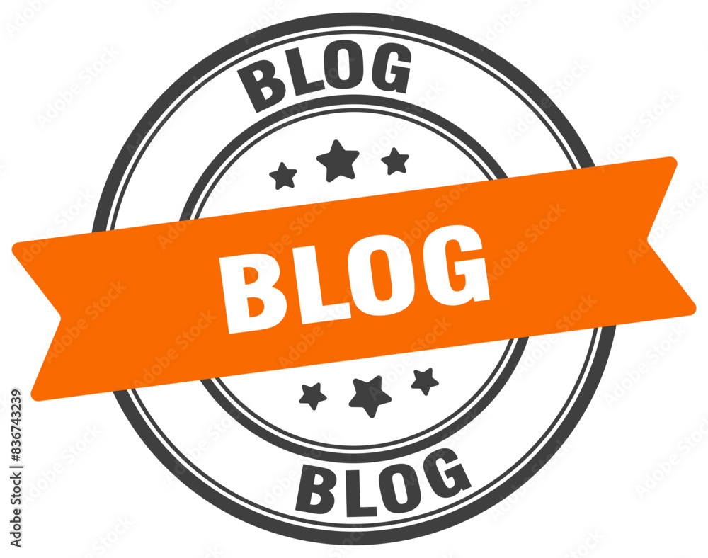 Fototapeta premium blog stamp. blog label on transparent background. round sign