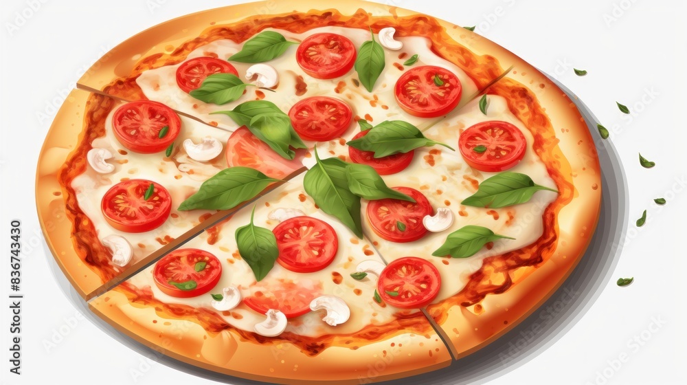 margherita italian pizza isolated on white margherita italian pizza isolated on white