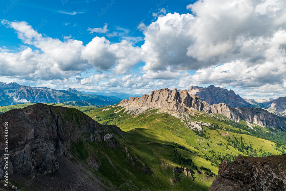 Naklejka premium View from Col di Lana mountain peak in the Dolomites