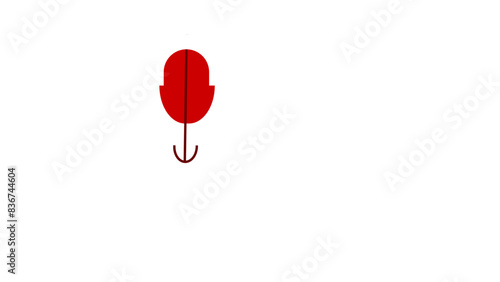 Retro style microphone isolated on ret  on background