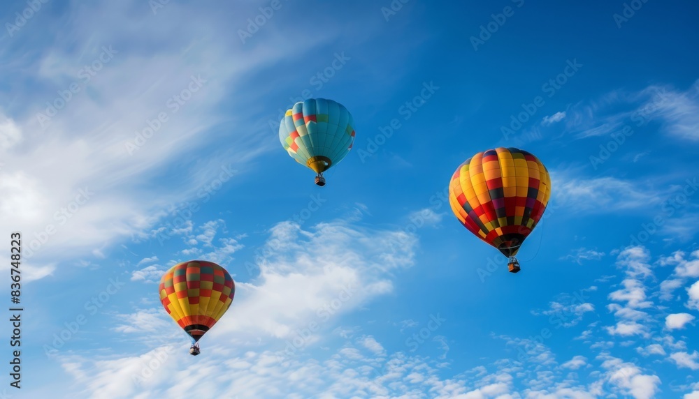 Obraz premium Vibrant Skies: The Beauty of Colorful Hot Air Balloons