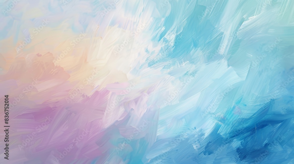 Obraz premium Brushstroke abstract background featuring soft and elegant blue and purple color hues