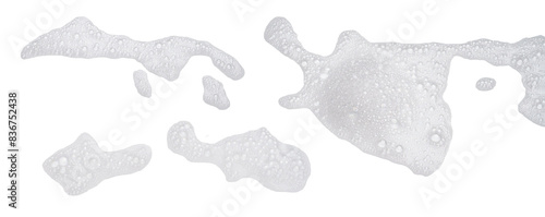 Soap foam or shampoo Soap foam texture or shampoo surface with bubble isolated with clipping path on background. photo