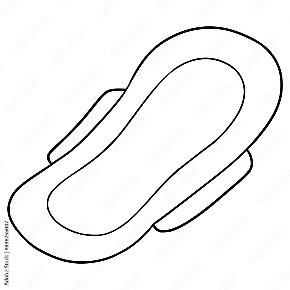 sanitary pads illustration hand drawn outline vector sanitary pads illustration hand drawn outline vector