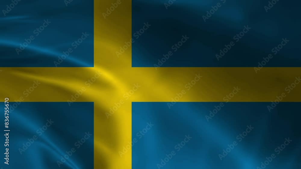 3d rendering of a National Sweden flag waving in a looping motion 3d rendering of a National Sweden flag waving in a looping motion
