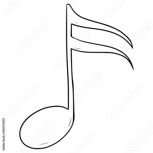 semiquaver music sign illustration hand drawn outline vector