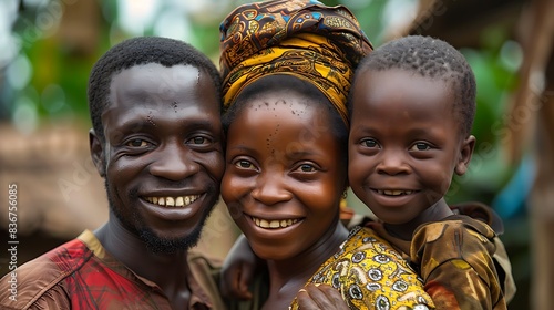 Congolese family. Congo. Families of the World. Portrait of a joyful African family with smiles, showcasing their togetherness and happiness.. #fotw photo