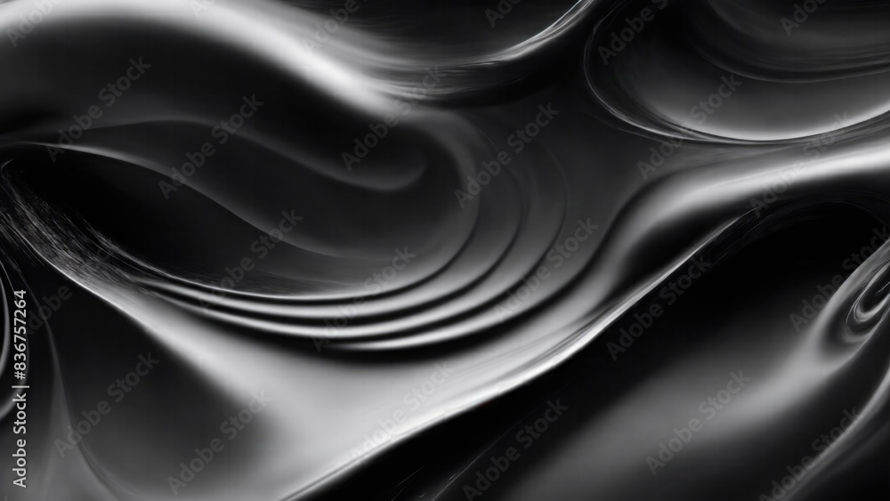 Fototapeta premium Soft and liquid Black waves background