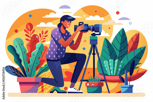 a man taking a photo with a camera, Taking a photography course leads to capturing stunning new images