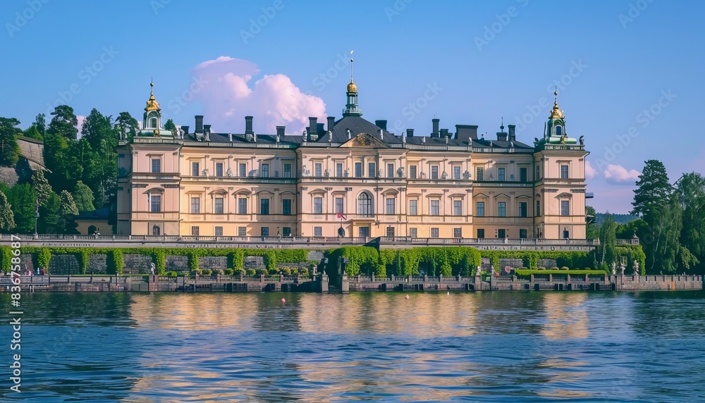 Fototapeta premium Exploring the Majestic Drottningholms Palace in Stockholm, Sweden