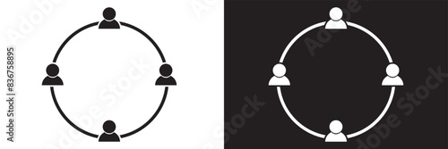 collaboration icon, people group connection icons - teamwork share, connect icon. isolated on white and black background. EPS 10/AI	
