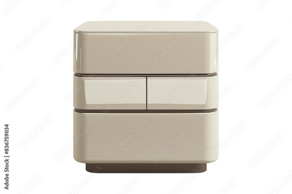 Beige Modern Nightstand with Three Drawers Beige Modern Nightstand with Three Drawers