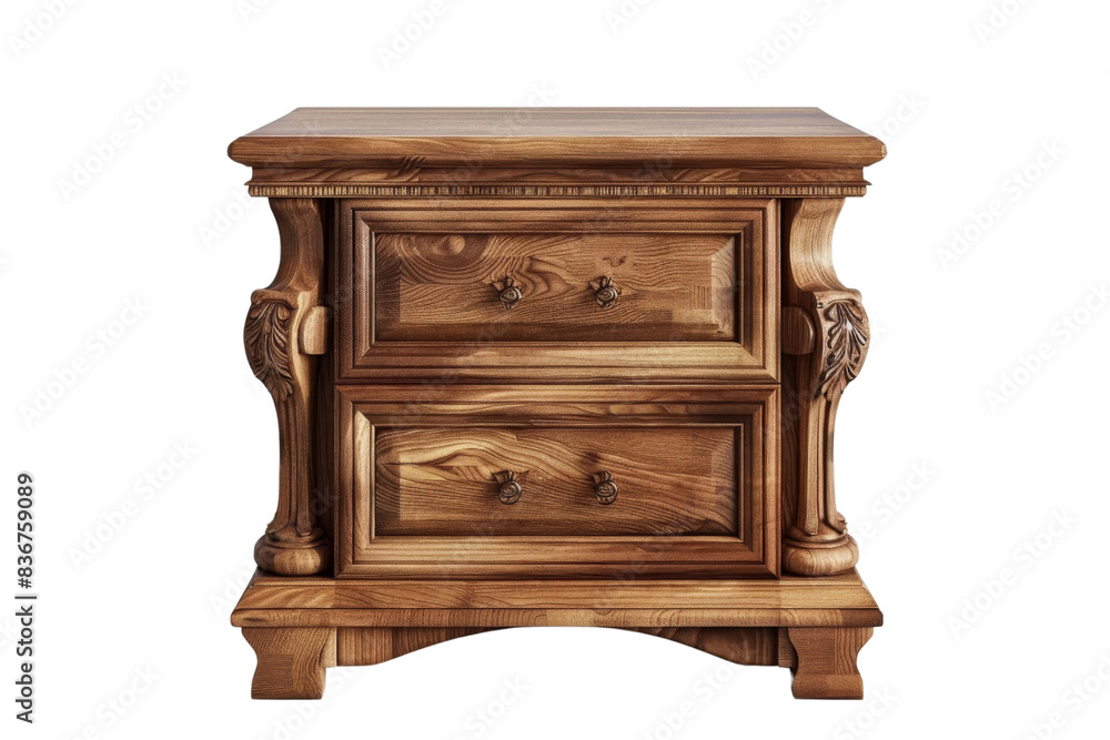 Classic Wooden Nightstand with Two Drawers Classic Wooden Nightstand with Two Drawers