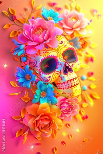 Calavera Sugar Skull for Dia de los Muertos (Day of the Dead)