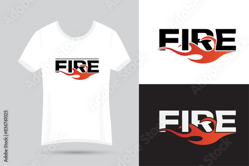 Fire letter t-shirt design 