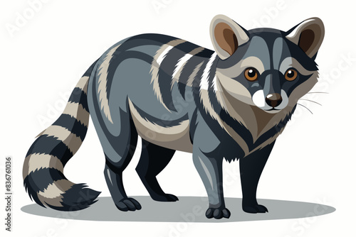 a cartoon animal with a striped coat, photorealistic depictiona rare or endangered animal