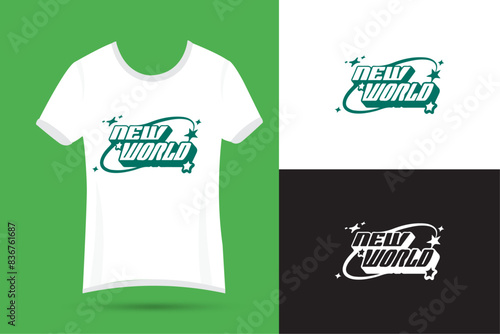A t shirt letter world design 