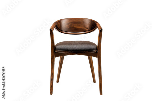 Wallpaper Mural Modern Wooden Chair with Brown Leather Seat Torontodigital.ca