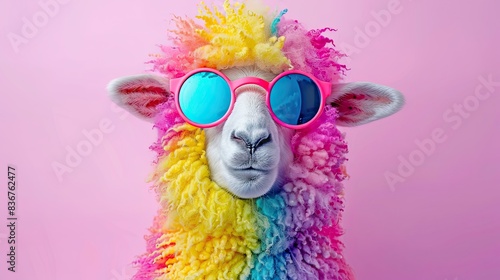cool sheep in sunglasses Generative AI