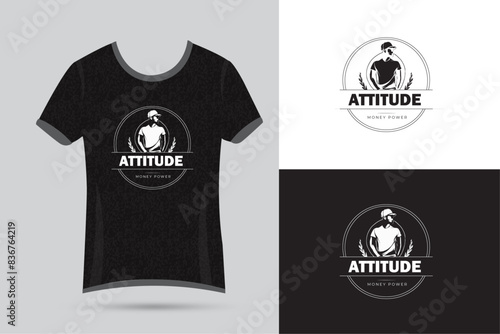 boys attitude t-shirt design print ready 