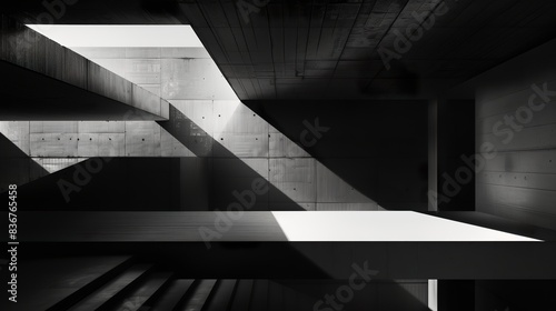 Minimalist Architecture Abstract  Clean Lines and Geometric Forms in Elegant Monochrome  Prime Lens Widescreen Wallpaper