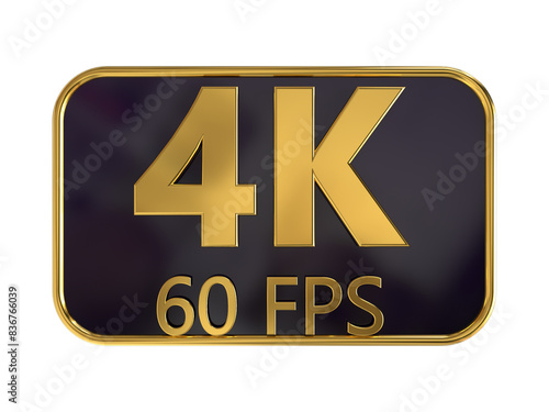 3D 4K 60 FPS rendering with golden material 