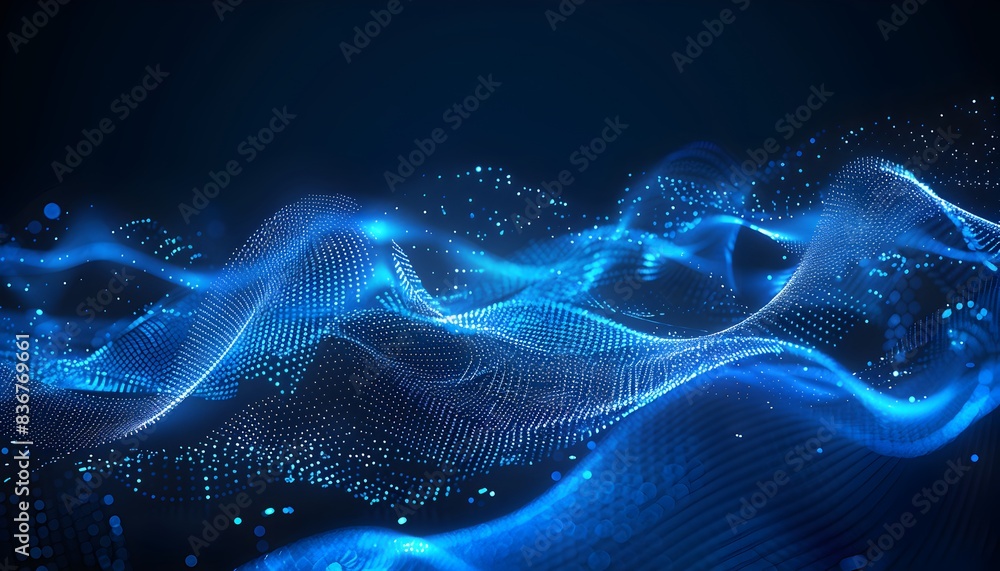 Abstract digital background with blue lines and dots, forming an abstract landscape
Abstract digital background with blue lines and dots, forming an abstract landscape