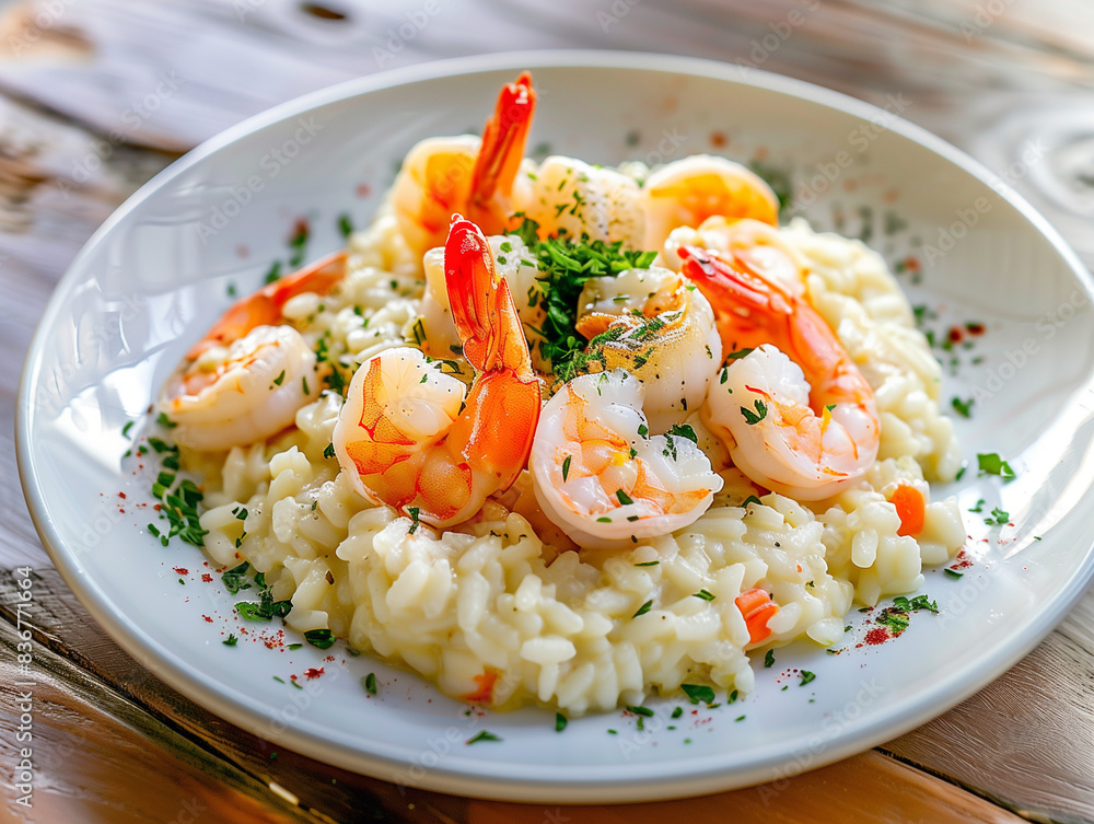 Seafood risotto with shrimp and scallops Seafood risotto with shrimp and scallops