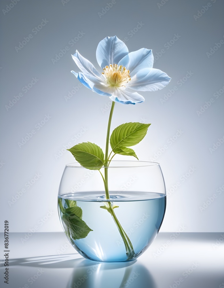 Flower in Crystal clear glass Flower in Crystal clear glass