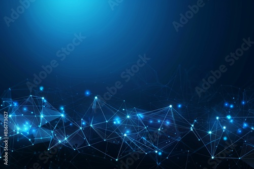 Abstract Futuristic - Molecules Technology With Polygonal Shapes on Dark Blue Background. Illustration Vector Design Digital Technology Concept.