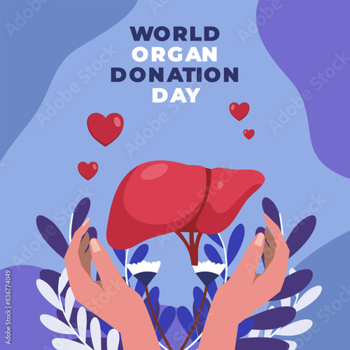 Flat illustration of world organ donation day 