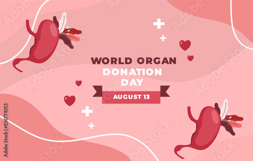 Flat illustration of world organ donation day 