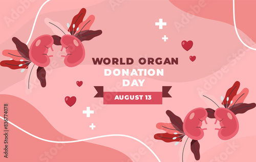 Flat illustration of world organ donation day 