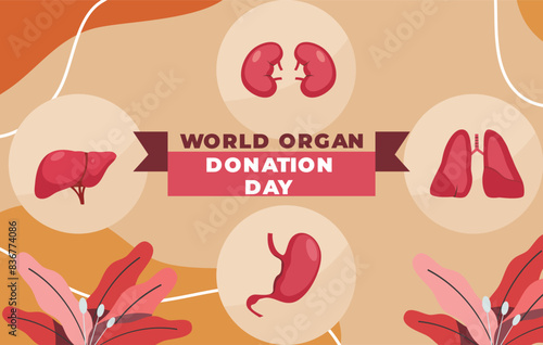 Flat illustration of world organ donation day 