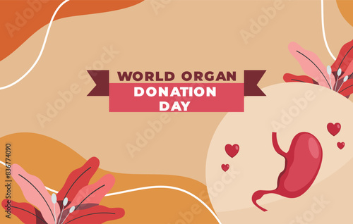 Flat illustration of world organ donation day 