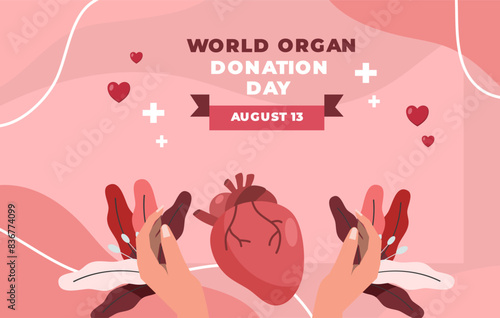 Flat illustration of world organ donation day 
