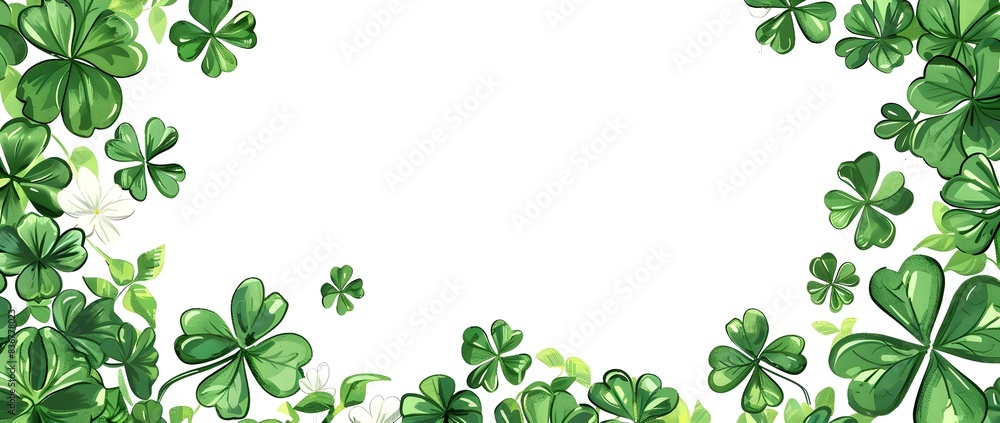 Doodle St Patrick s Day Border Design with Blank Space for Message Doodle St Patrick s Day Border Design with Blank Space for Message