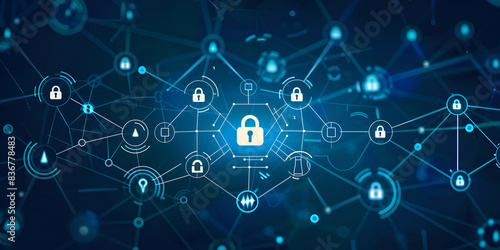 Wallpaper Mural Secure Network Connections, Cybersecurity and Data Protection - Advanced Cyber Defense Systems, Ensuring Online Safety Torontodigital.ca