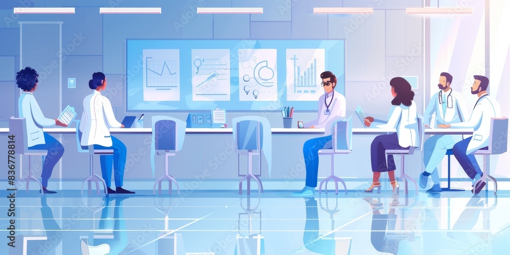 A health sector meeting in a hospital conference room generated by AI A health sector meeting in a hospital conference room generated by AI