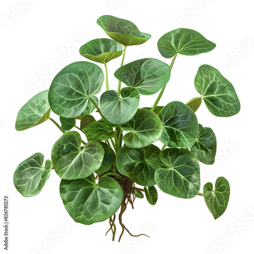 Exploring brahmi: an ayurvedic herb in traditional medicine and digital art. concept herbal medicine, ayurveda, traditional healing, digital art, brahmi isolated on white background, isometry, png
 photo