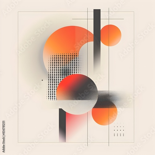 Minimalist Abstract Composition with Geometric Shapes and Gradients photo