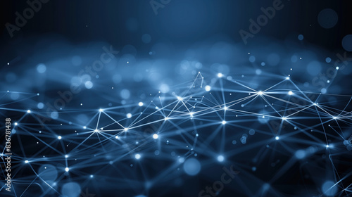 Abstract Network Connections with Glowing Dots