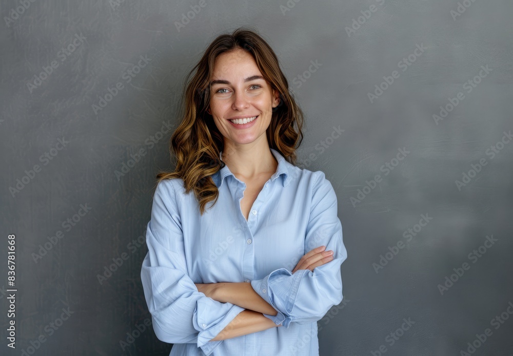Portrait of a smiling woman with arms crossed Portrait of a smiling woman with arms crossed