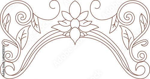 Sketch illustration vector drawing design detail ornament ornate carving frame old classic vintage ethnic traditional