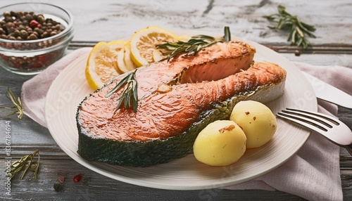 grilled salmon with lemon